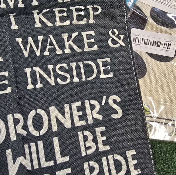 All Season Humorous Firearm Lullaby Black and White Garden Sign - Picture 10 of 14